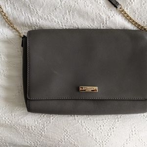 EUC KATE SPADE Slate Saffiano Leather Convertible Crossbody with gold ch…
